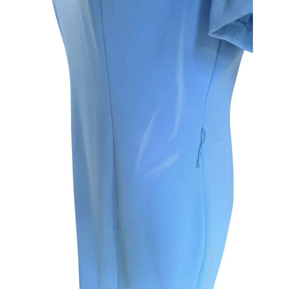 Karl Lagerfeld Paris Womens Blue Dress Size 10 Adjustable Belt Puff Sleeves READ - Picture 12 of 12